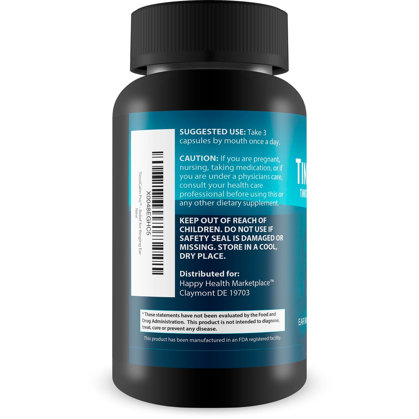 Happy Health Marketplace TinniCalm Pro Tinnitus Relief Capsules, 90 Count