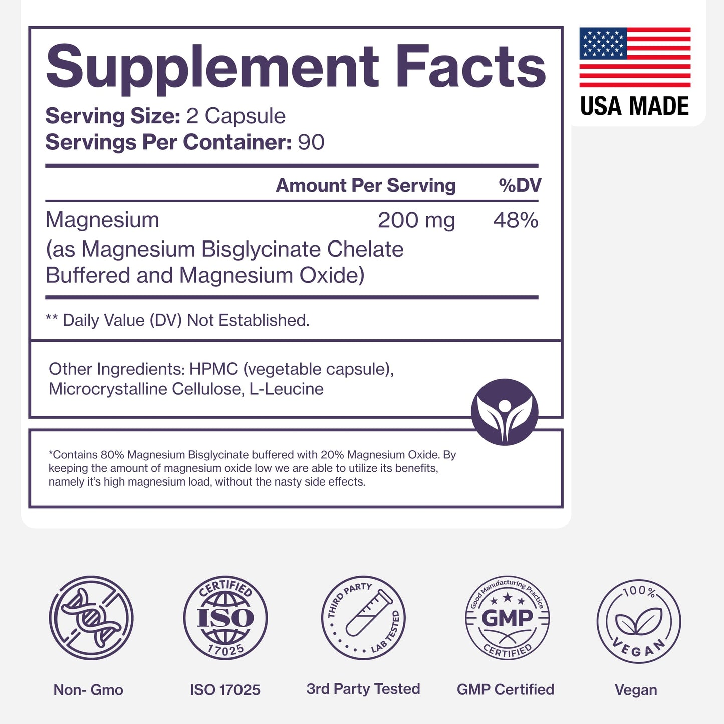 Pure Micronutrients Magnesium Glycinate Supplement, Highly Absorbable Chelated Magnesium to Support Sleep, Muscle & Nerve Health, Energy, Relaxation & Bone Health, 200mg Per Serving, 180 Capsules
