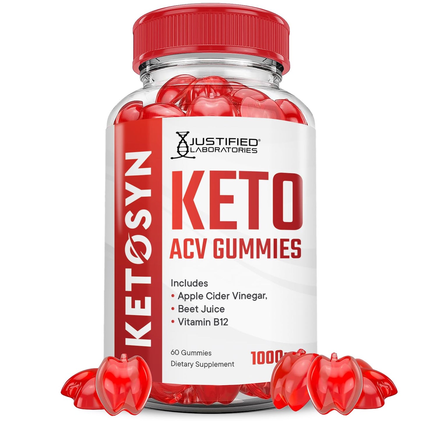 Justified Laboratories Ketosyn Keto ACV Gummies (1000 mg) 60 Count