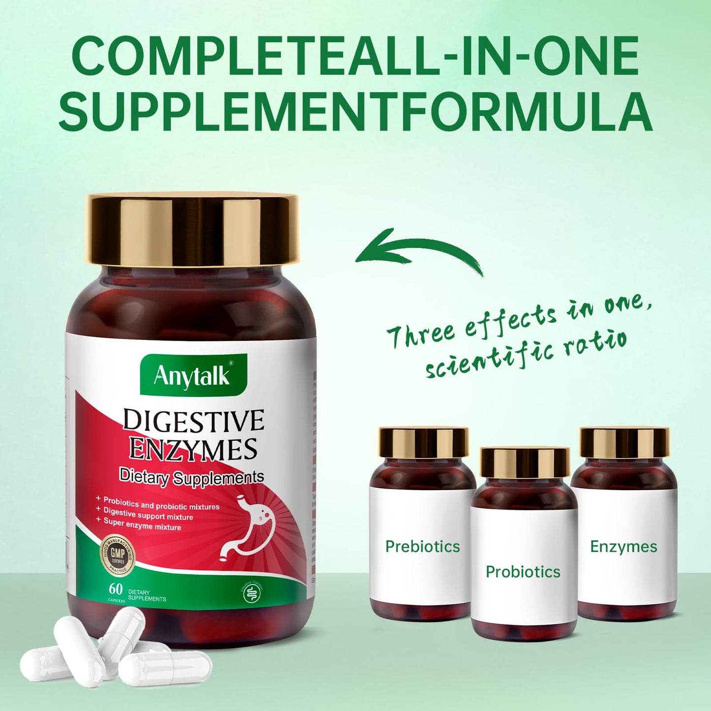 ANYTALK Digestive Enzymes 60 Capsules