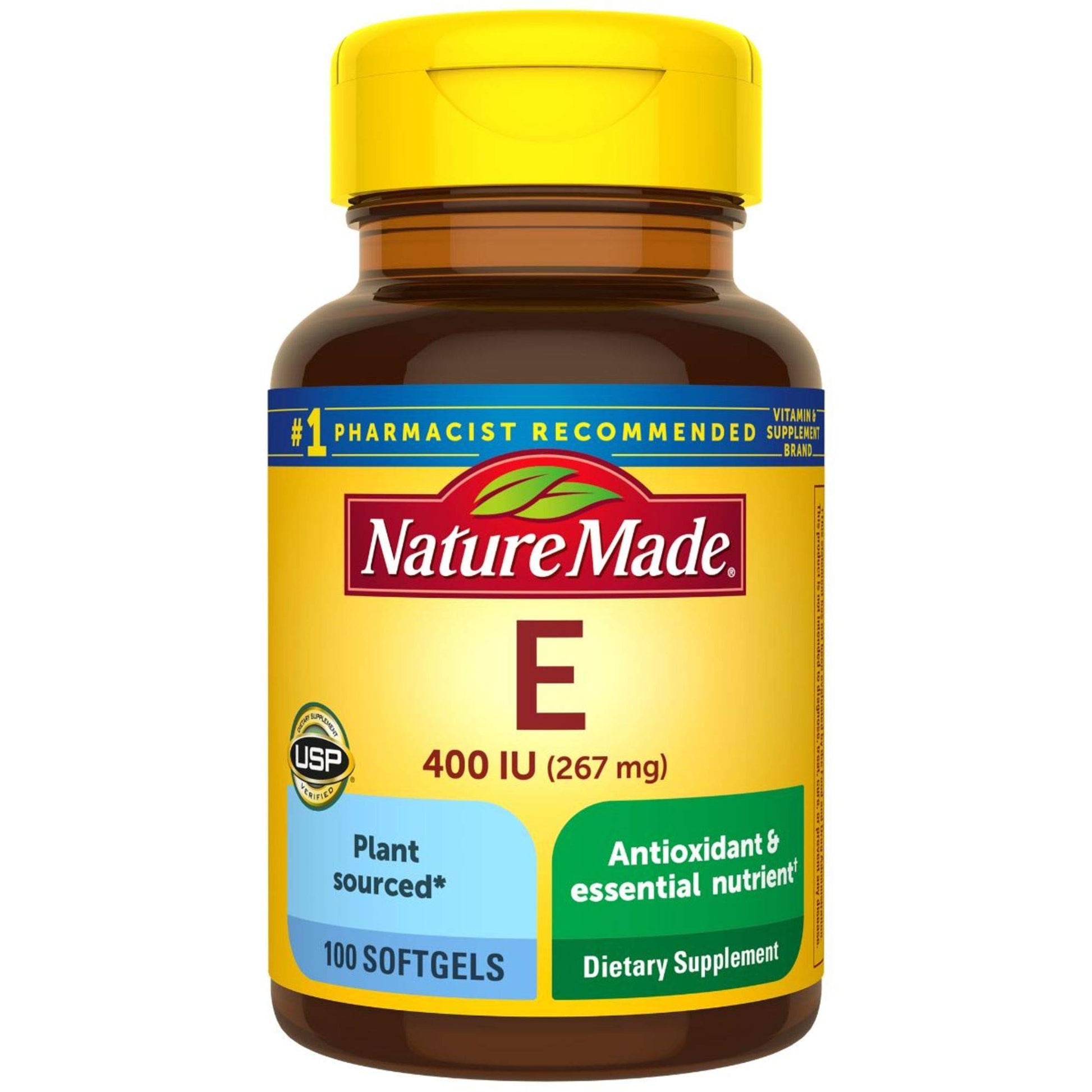 Nature Made Plant Sourced Vitamin E 267 mg (400 IU) d-Alpha Softgels, 300 Count
