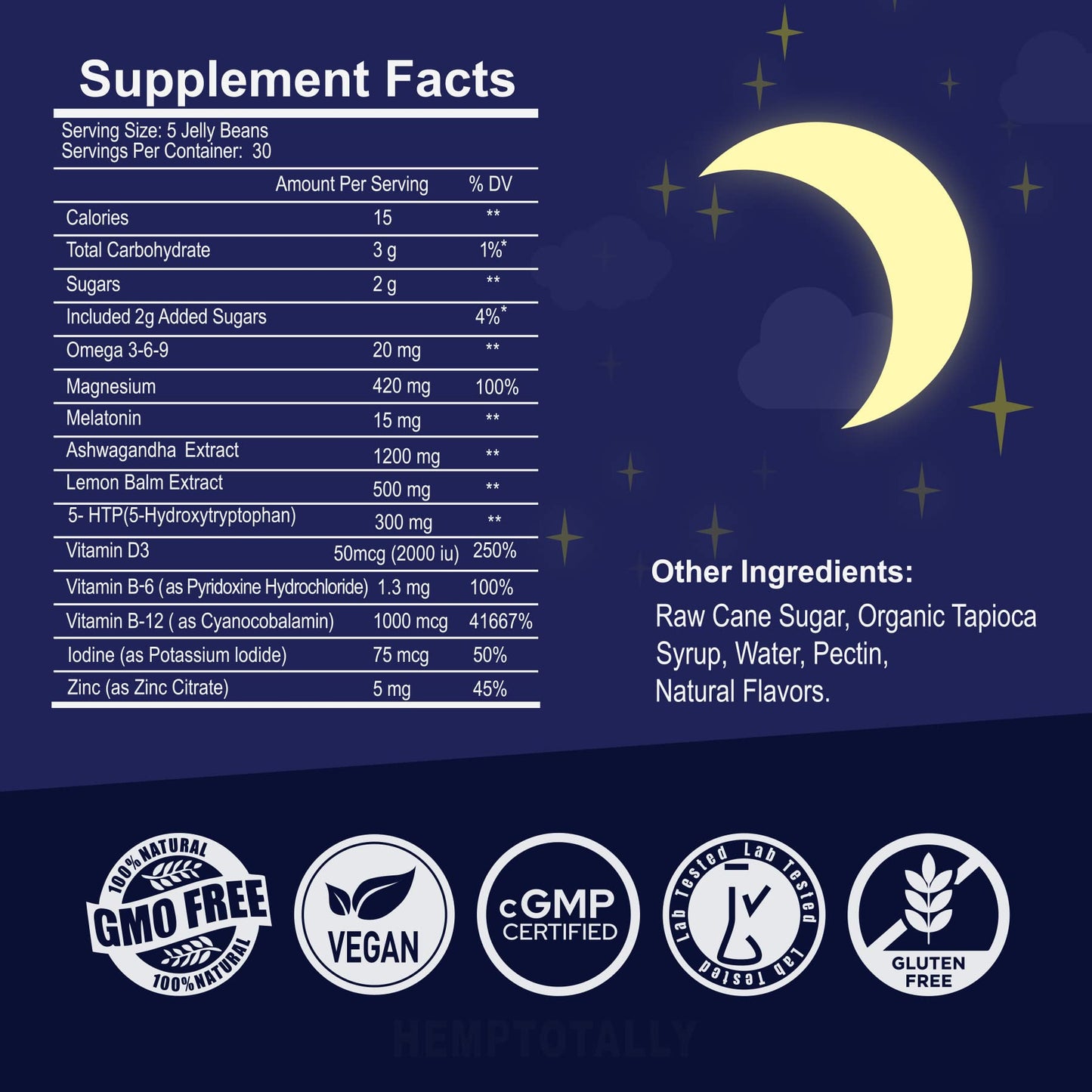 HempTotally Melatonin 3mg Softgels 150