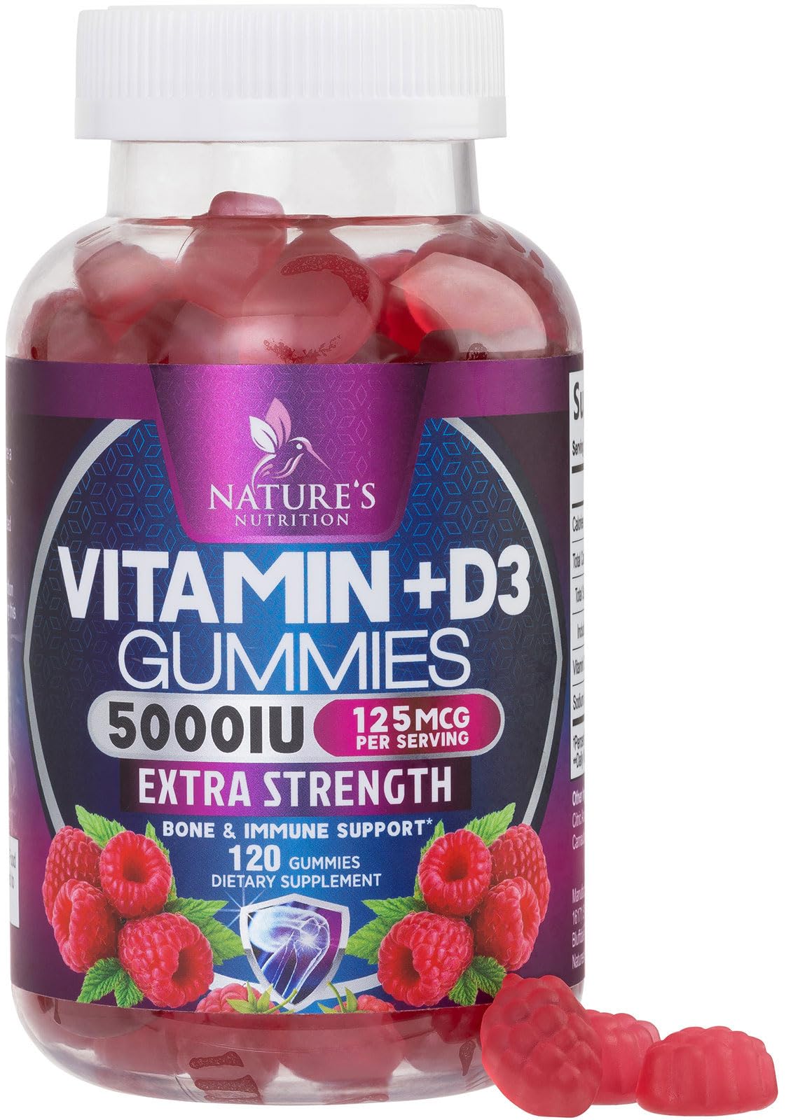 Nature's Nutrition Vitamin D3 Gummies 120 Gummies