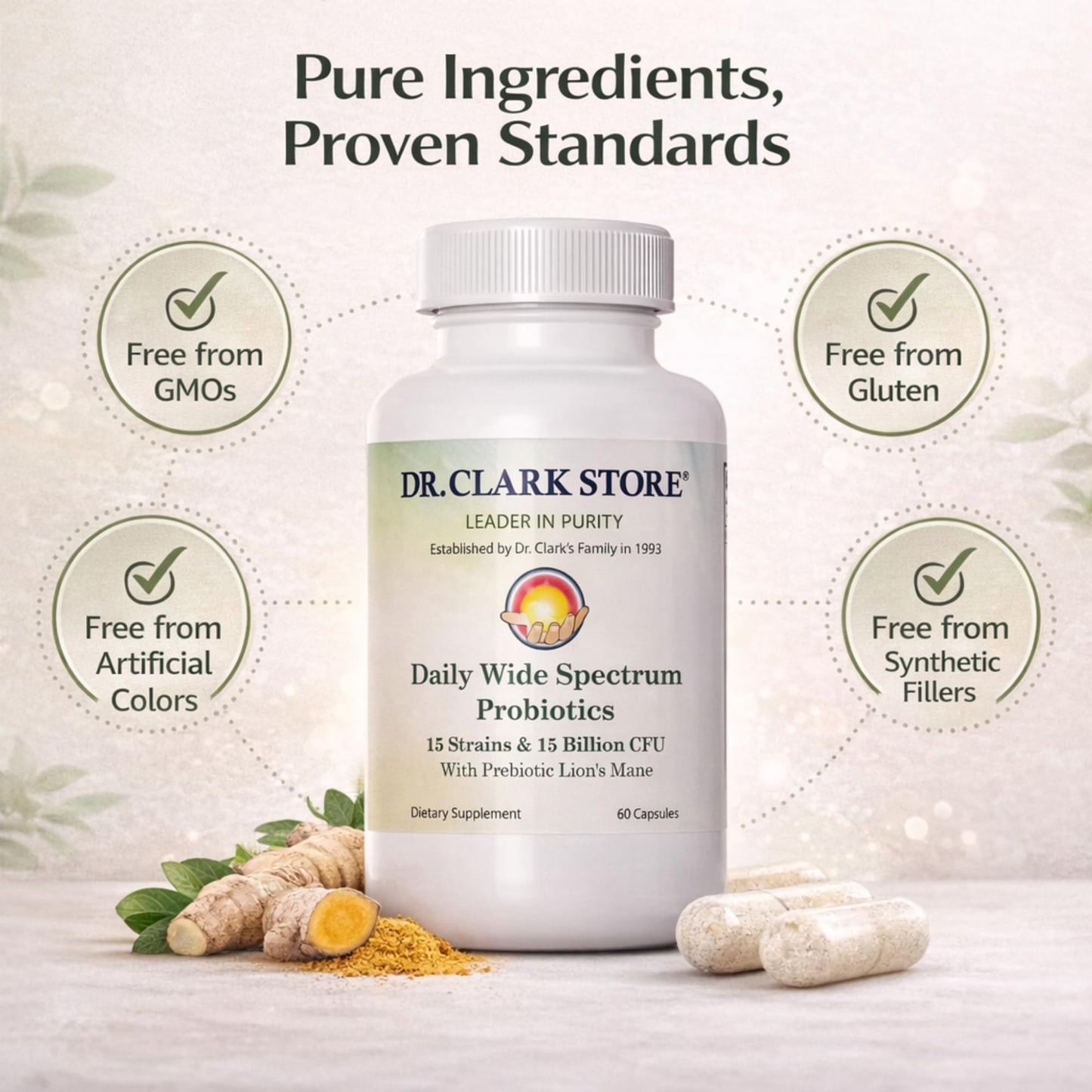 Dr Clark Store Daily Probiotics 15 Billion CFU Capsule, 60 Count