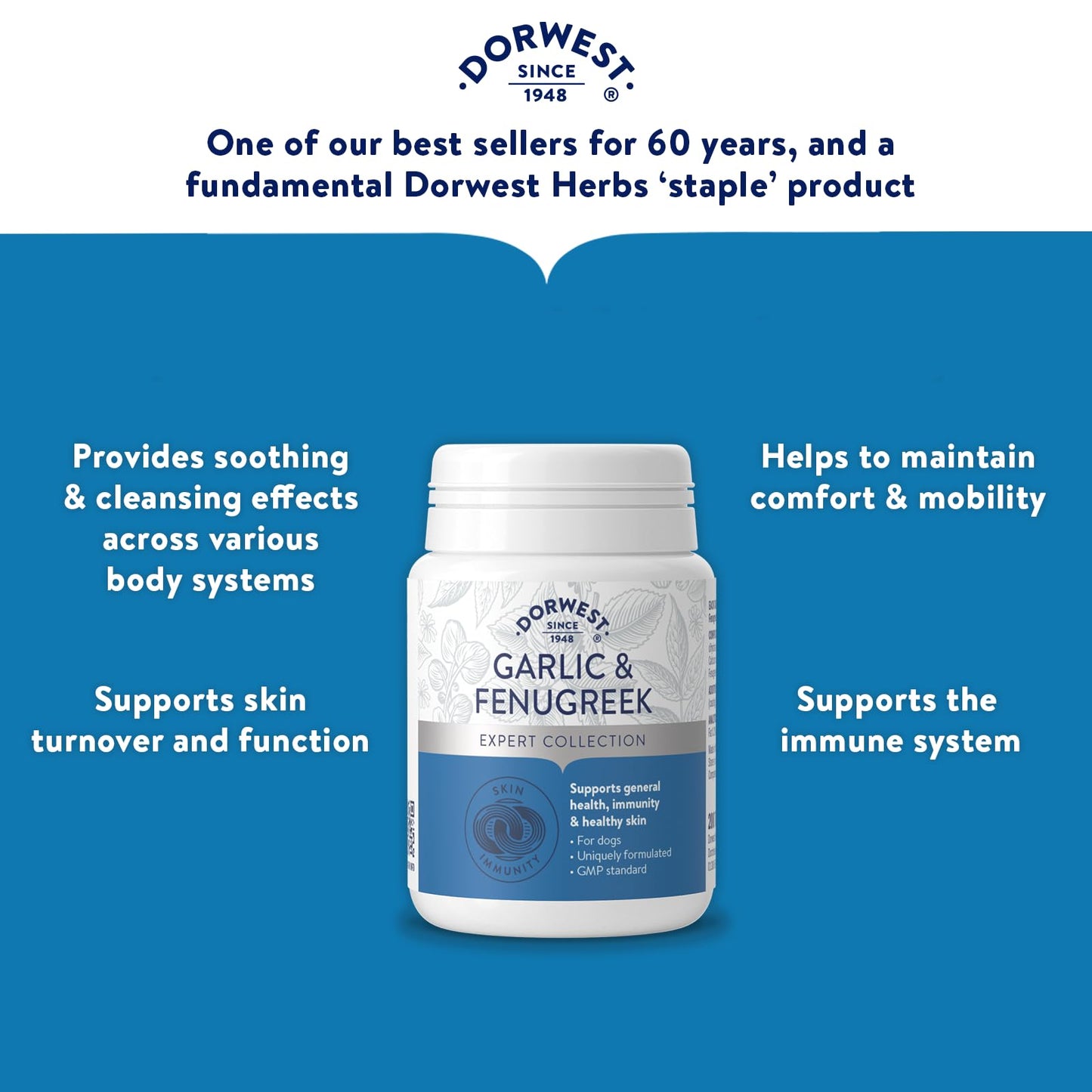 Dorwest Herbs Garlic and Fenugreek Tablets for Dogs and Cats, 200 Tablets