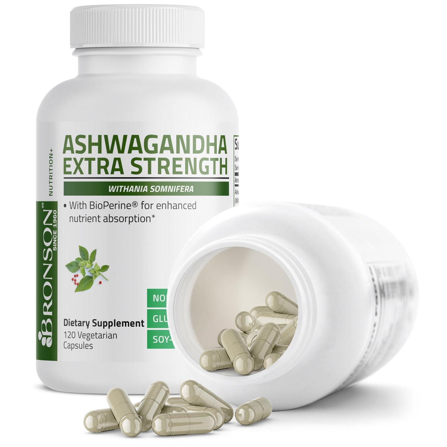Bronson Ashwagandha Extra Strength Stress & Mood Support Capsules 120 Count