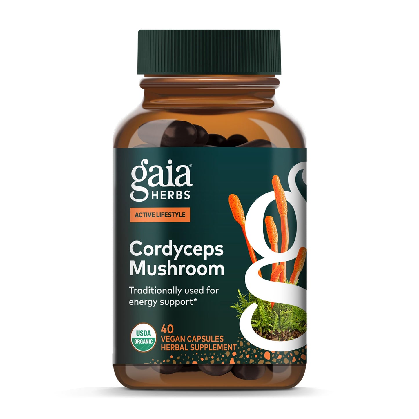 Gaia Herbs Cordyceps Mushroom Capsules 40 Count