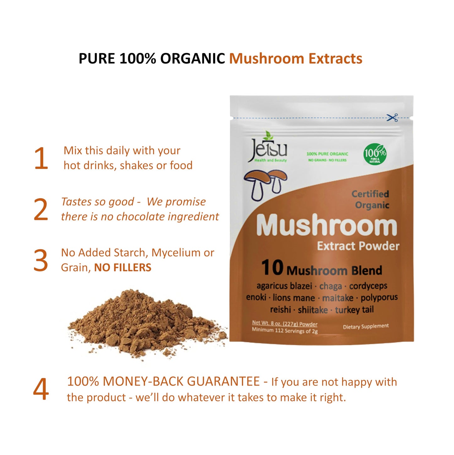 Jetsu Mushroom Extract Powder 8 oz