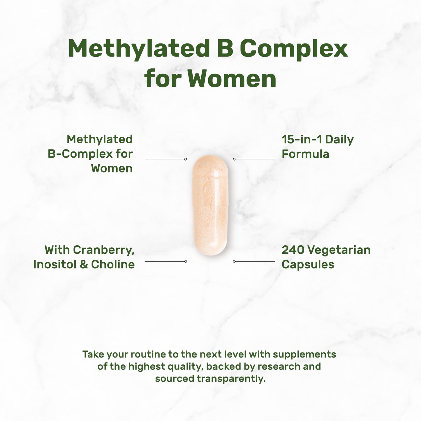 DEAL SUPPLEMENT Methylated B Complex for Women 240 Vegetarian Capsules