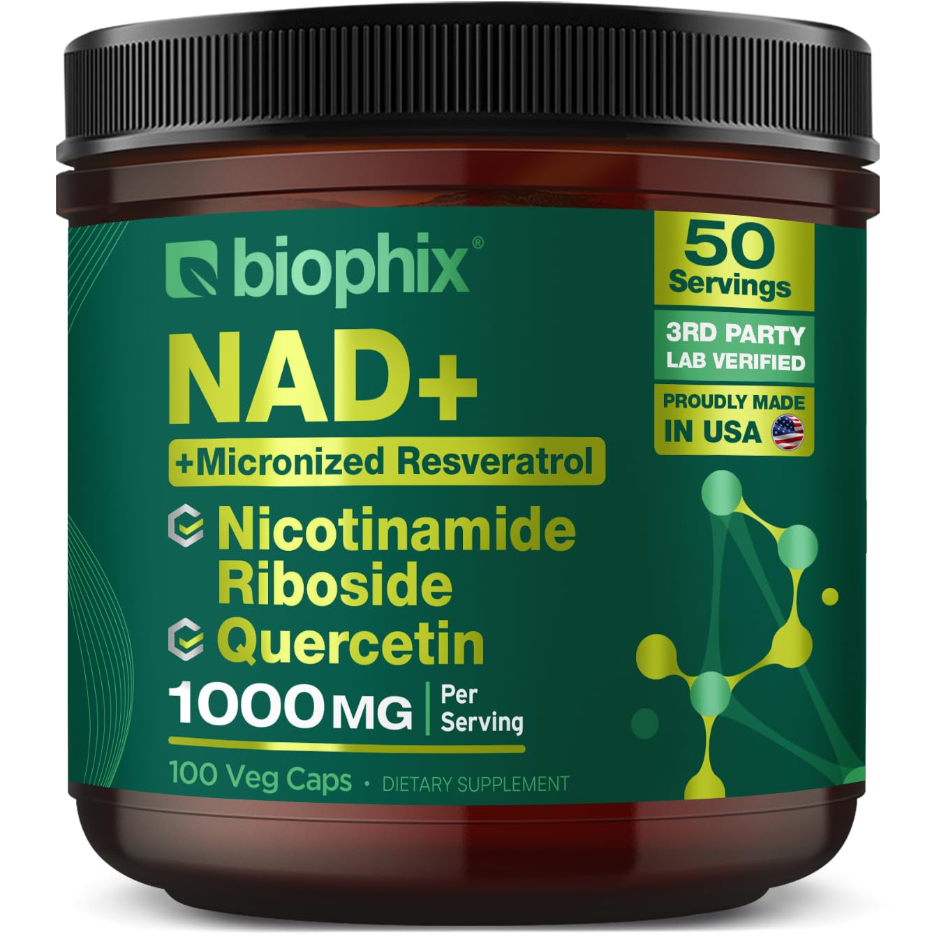 Biophix NAD+ Liposomal Supplement for Women & Men Capsule 100 Count