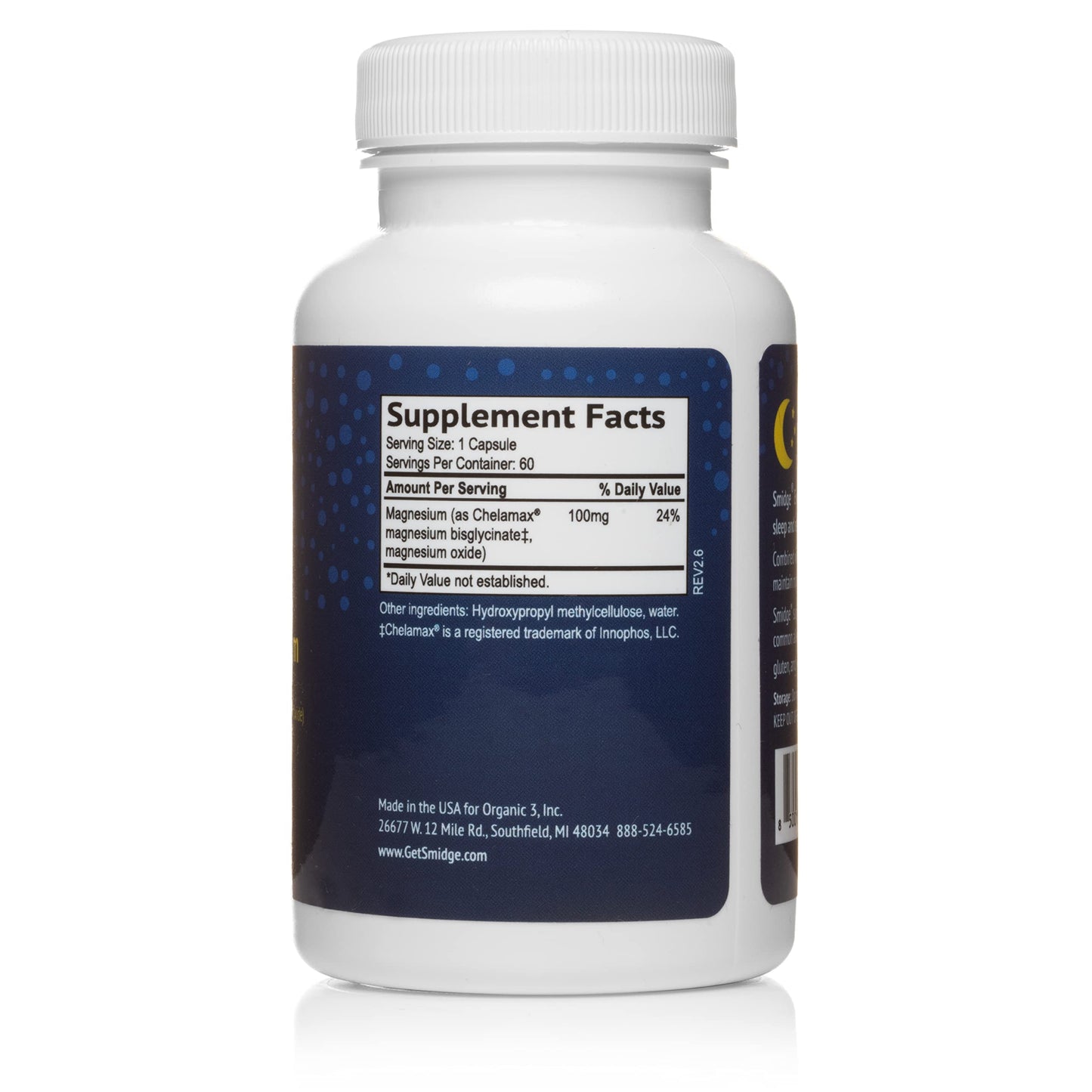 Smidge Evening Magnesium Capsules, 60 Count
