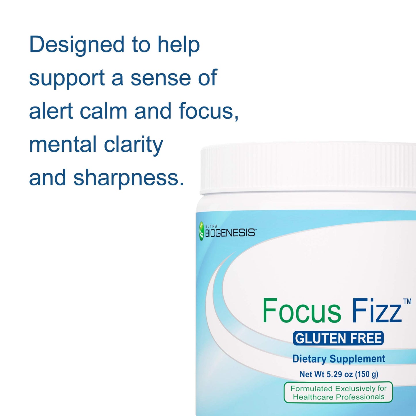 Nutra BioGenesis Focus Fizz GABA L-Theanine Powder for Women and Men, 250 mg GABA per Serving, 16.5435
