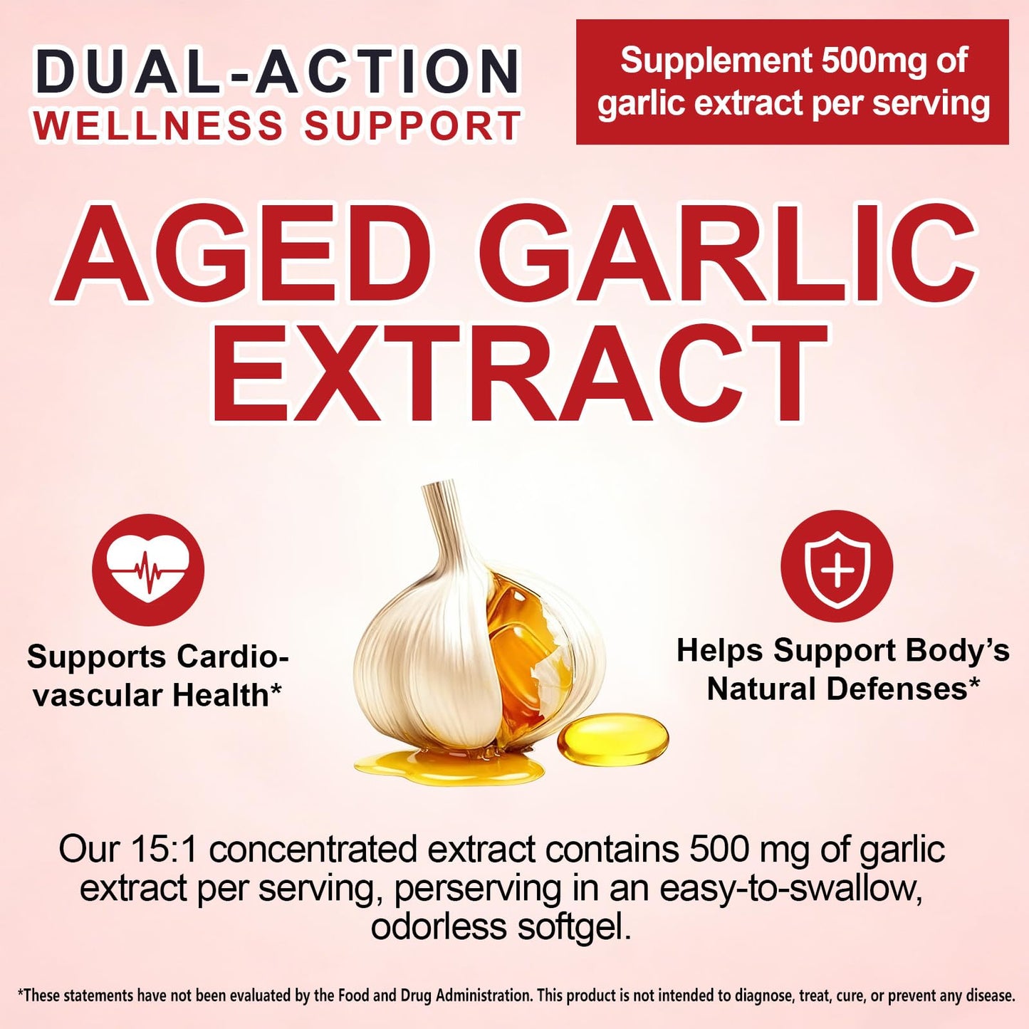 Akeeronn Odorless Aged Garlic Extract 300 Softgels