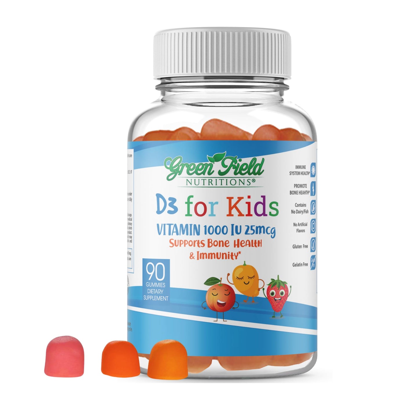GREEN FIELD NUTRITIONS Vitamin D3 for Kids Gummies 90