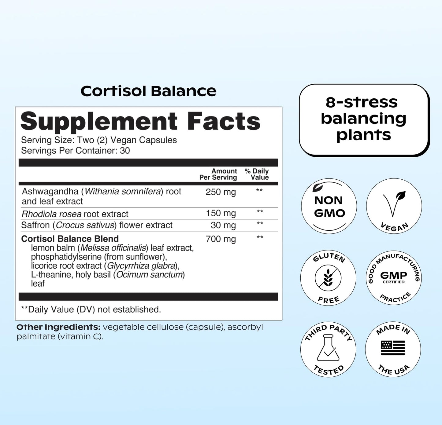 Wholier Cortisol Supplement, Ashwagandha, Rhodiola & Saffron, 60 Capsules