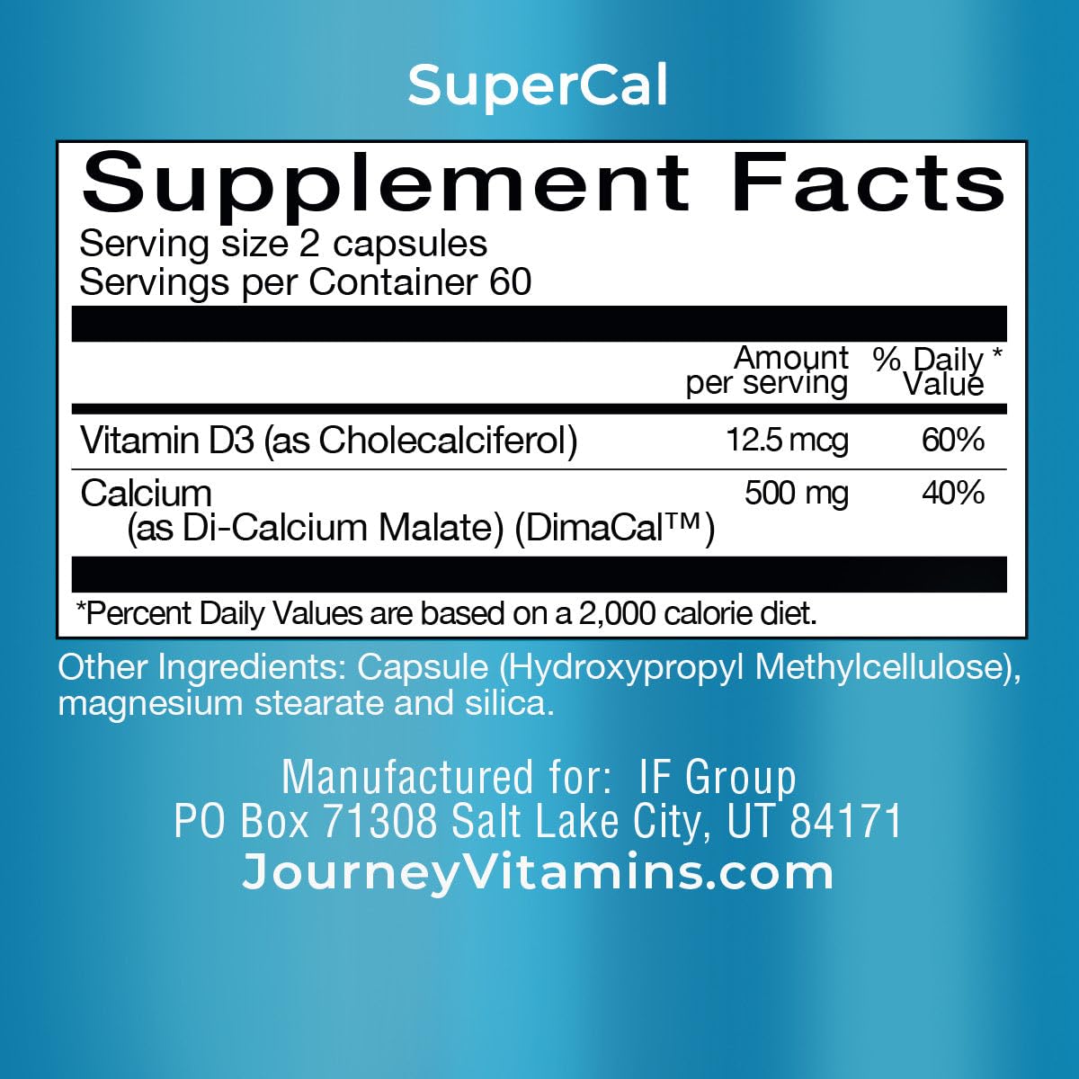 Bariatric Eating Journey SuperCal Dimacal Calcium and Vitamin D3 Capsules, 120 Count
