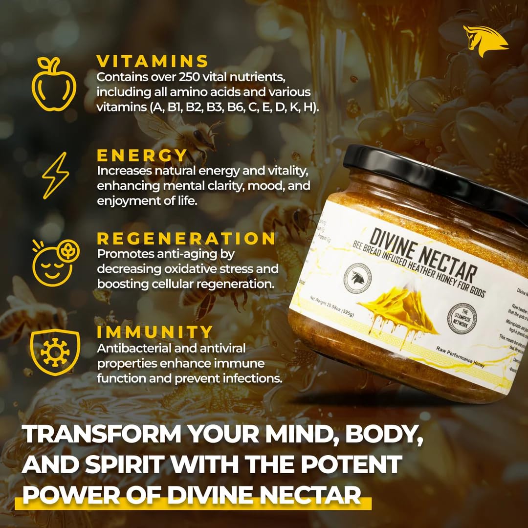 The Stampede Network Spartan Bee Bread Chewables Natural Multivitamin + Divine Nectar Honey, 1 Chewable