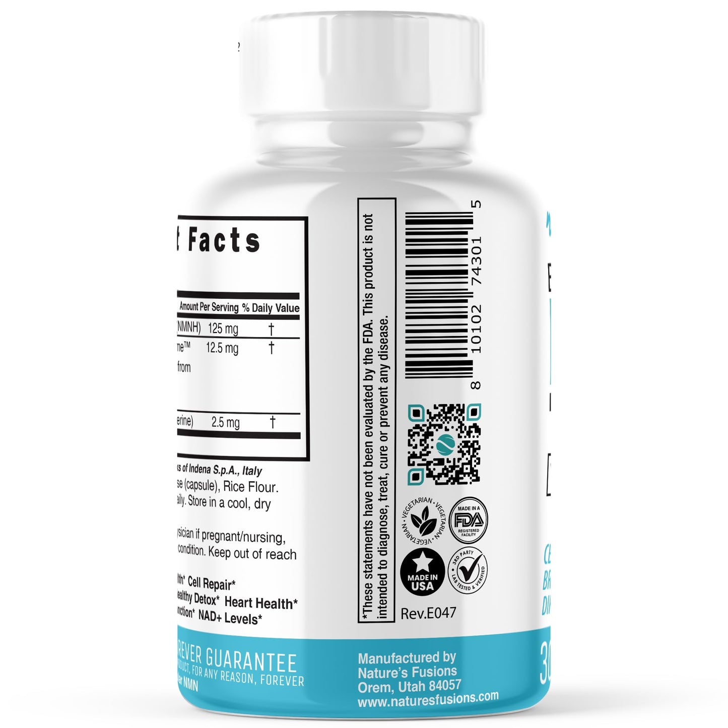 Nature's Fusions Nutri NMNH 125 mg Capsule, 30 Count