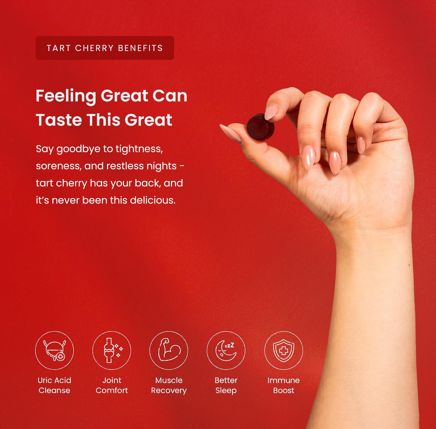 NutraChamps Tart Cherry Gummies with Celery Seed – 60 Count