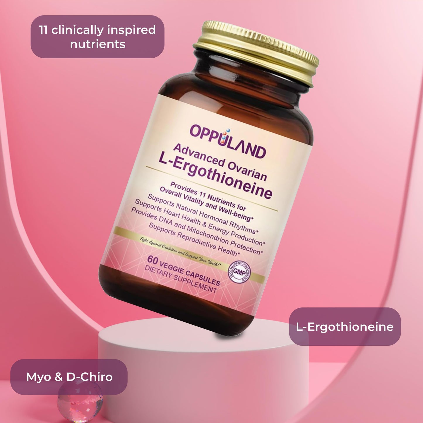 oppuland L-Ergothioneine Supplement for Women Capsule 60 Count