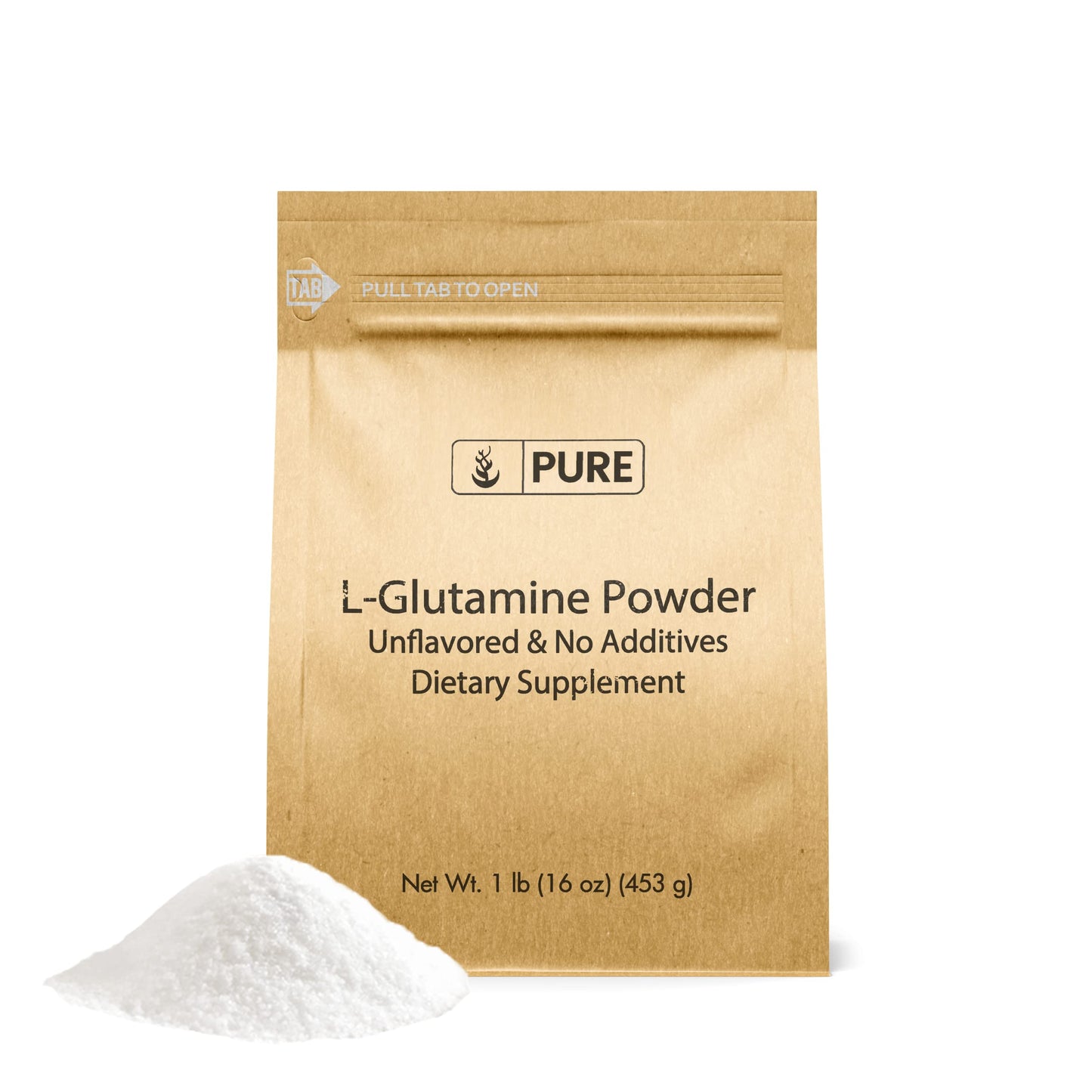 PURE ORIGINAL INGREDIENTS L-Glutamine Alpha-Amino Acid Supplement Powder, 16 oz