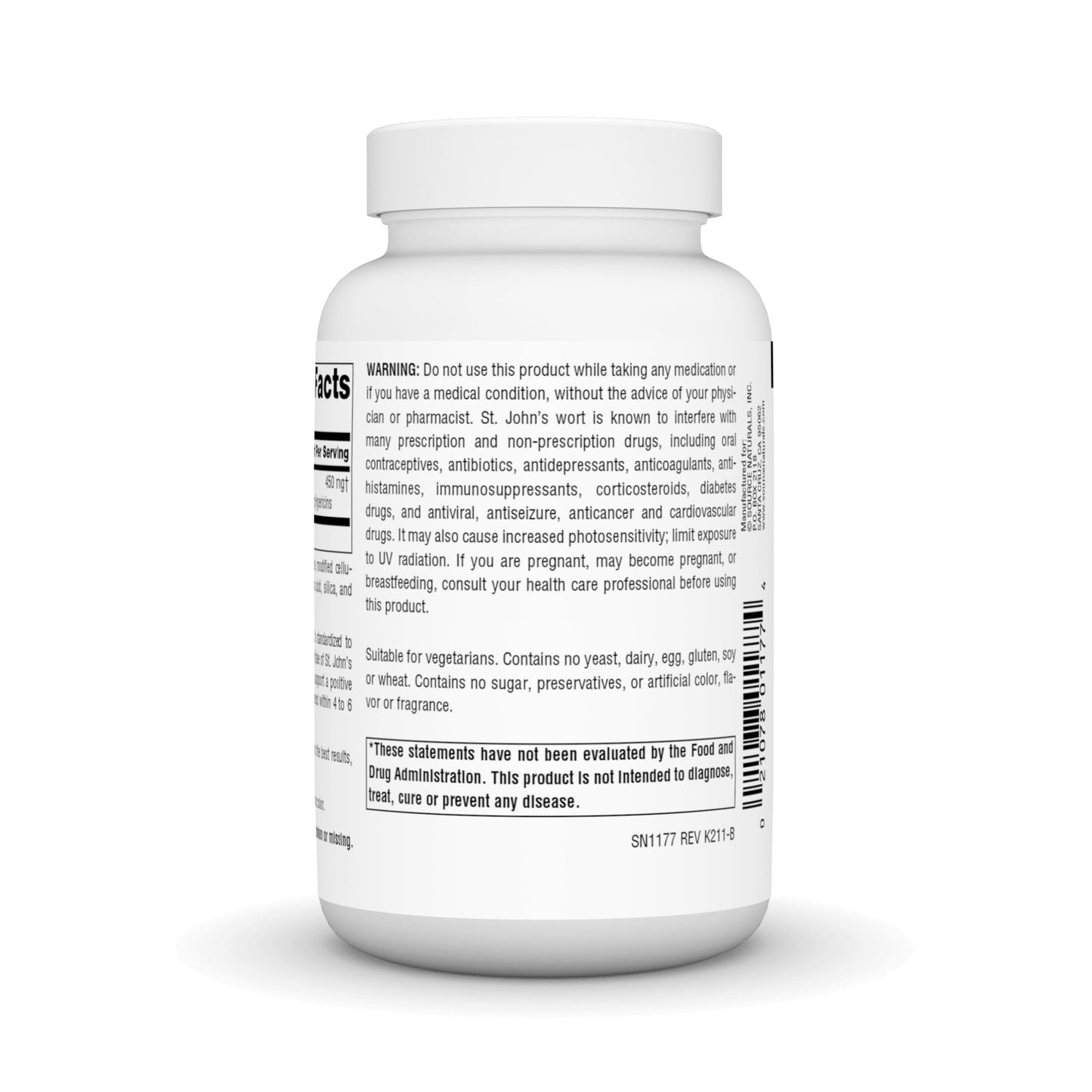 Source Naturals St. John's Wort 450 mg Tablet, 180 Tablets