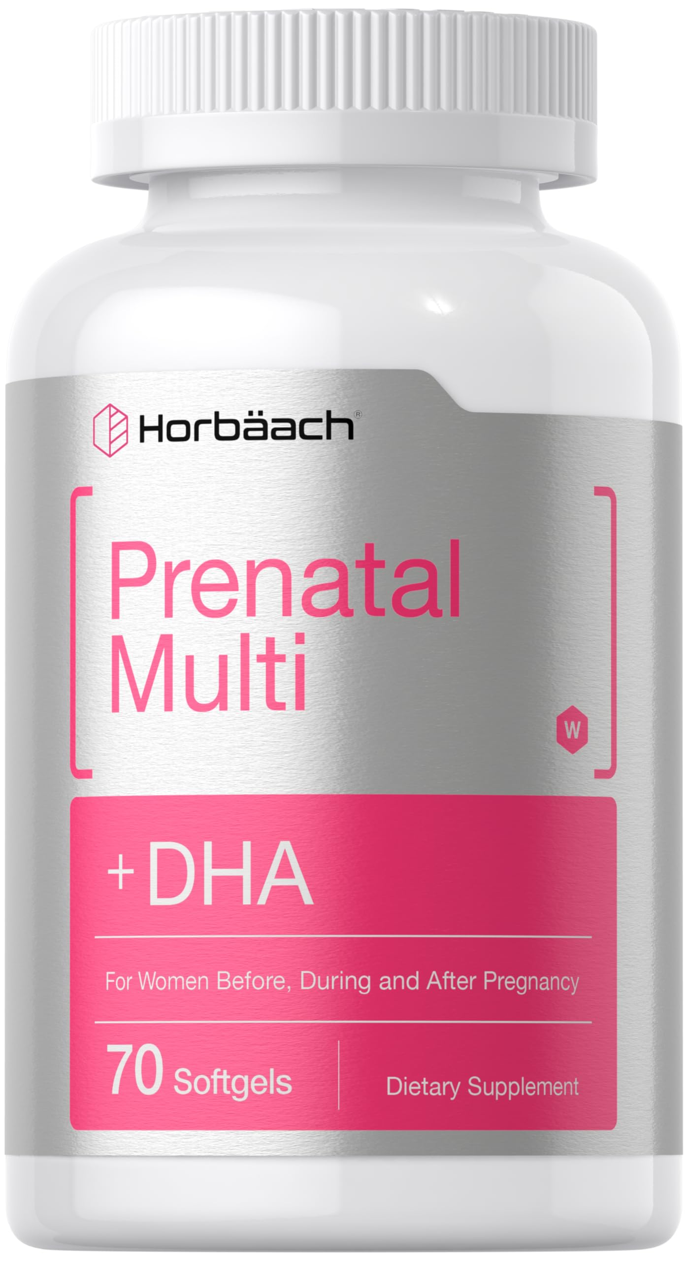 Horbäach Women's Prenatal Multivitamin with DHA Softgels, 70 Softgels