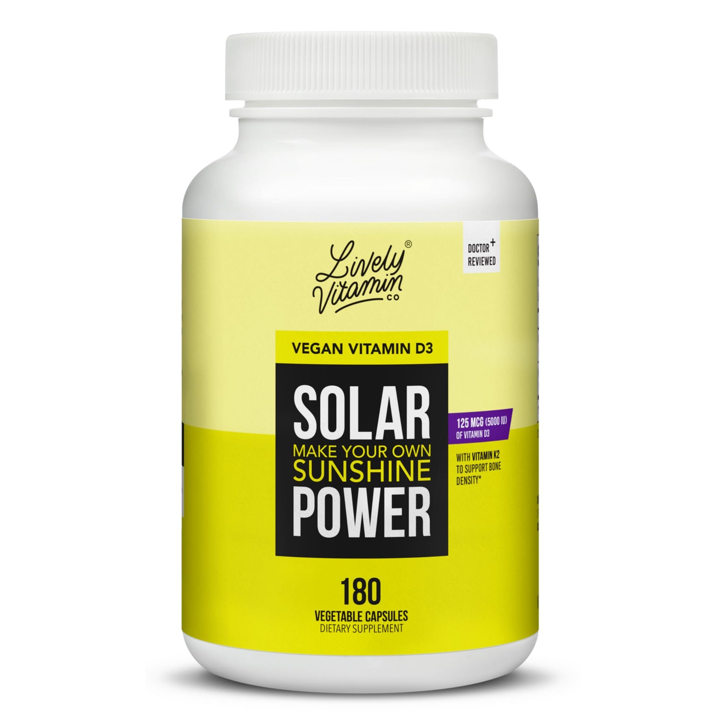 LIVELY VITAMIN CO Vitamin D3 5000 IU with MK7 Capsule, 180 Count