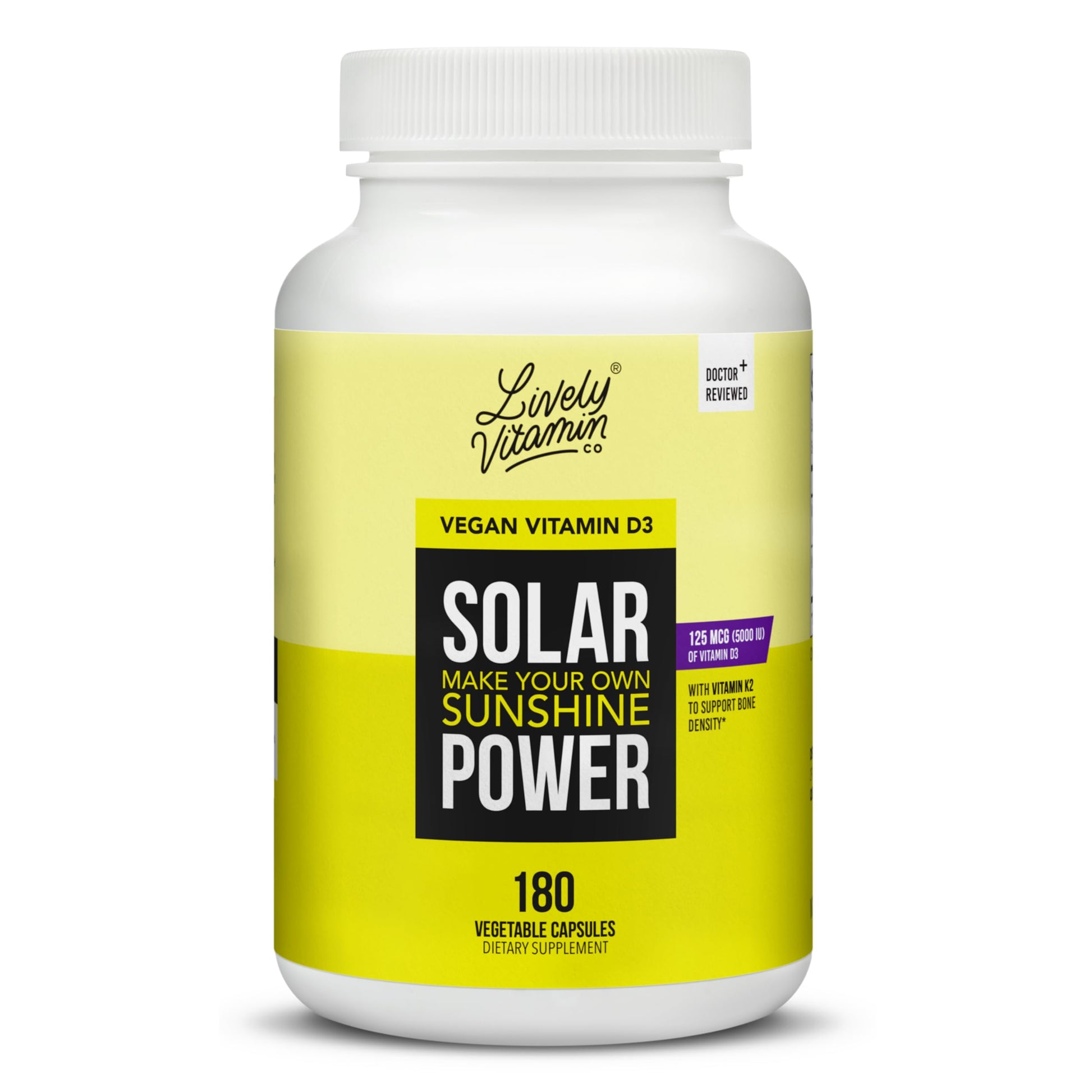LIVELY VITAMIN CO Vitamin D3 5000 IU with MK7 Capsule, 180 Count