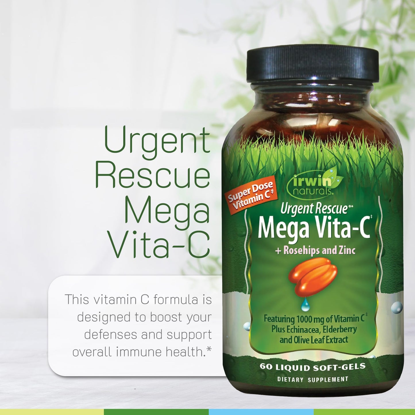 Irwin Naturals Urgent Rescue Mega Vita-C Softgels 60 Count