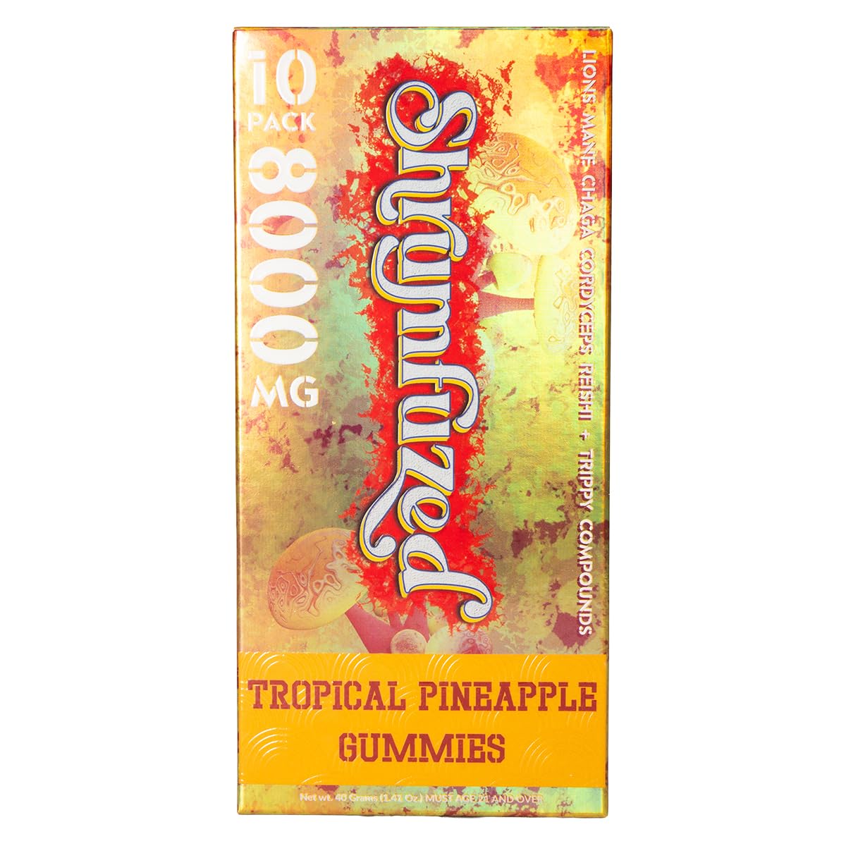 Shrumfuzed Nootropic Gummy 8000mg Lion's Mane, Reishi, Chaga, and Cordycep Nootropic Mushroom Blend, 10 Gummies