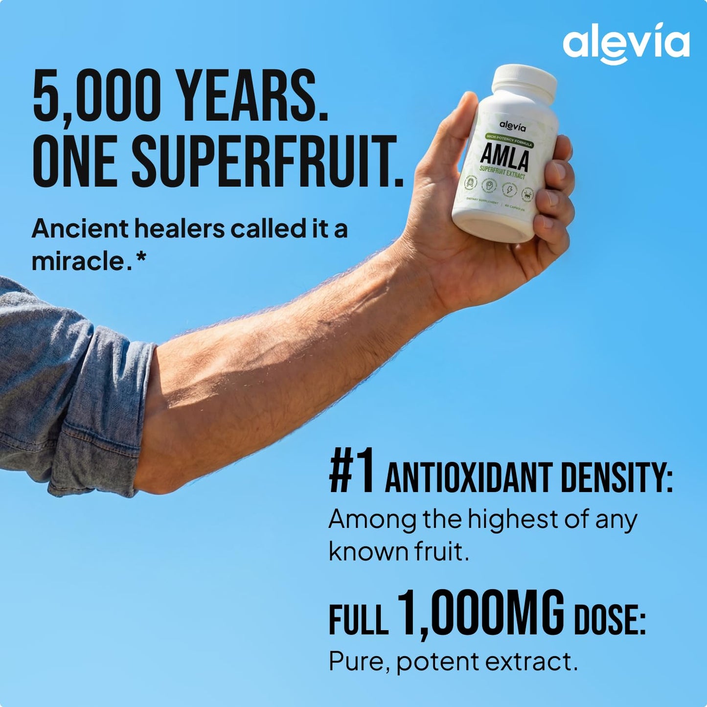 Alevia Amla Superfruit Extract 1000mg, 120 Capsules