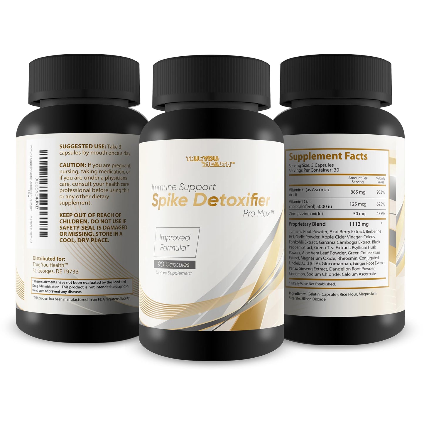 True You Health Immune Support Spike Detoxifier Pro Max 90 Capsules