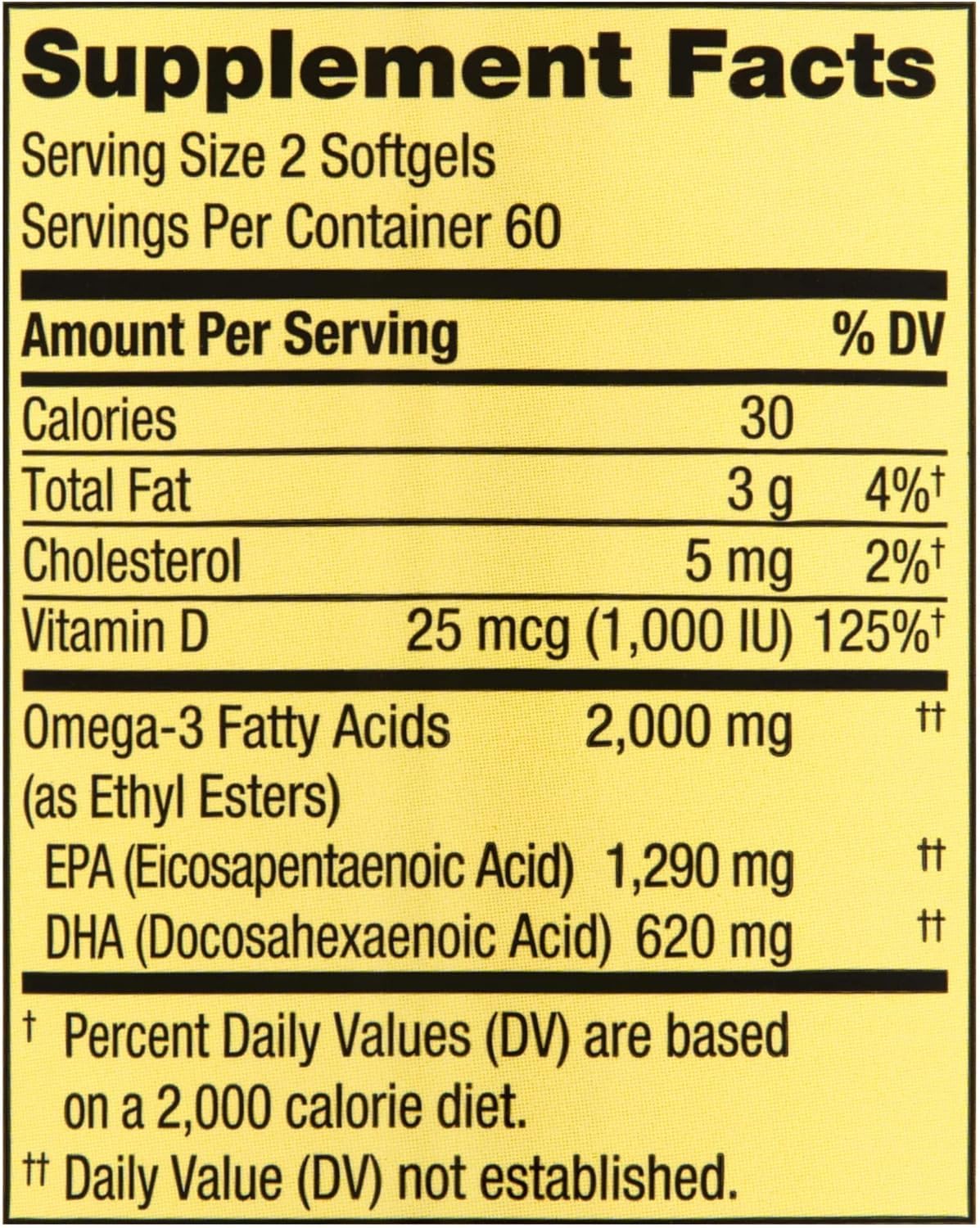 BASKETGOODS Omega-3 Fish Oil 2000 mg Softgel 120 count