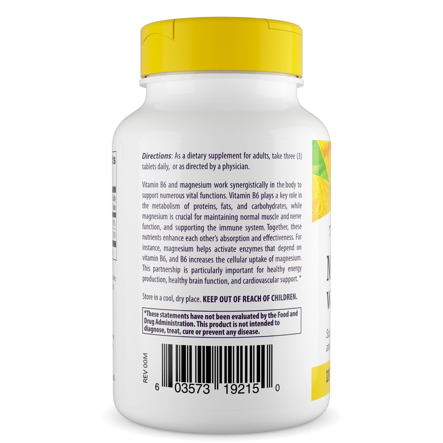 Healthy Origins Magnesium with Vitamin B6 Tablet, 120 Count