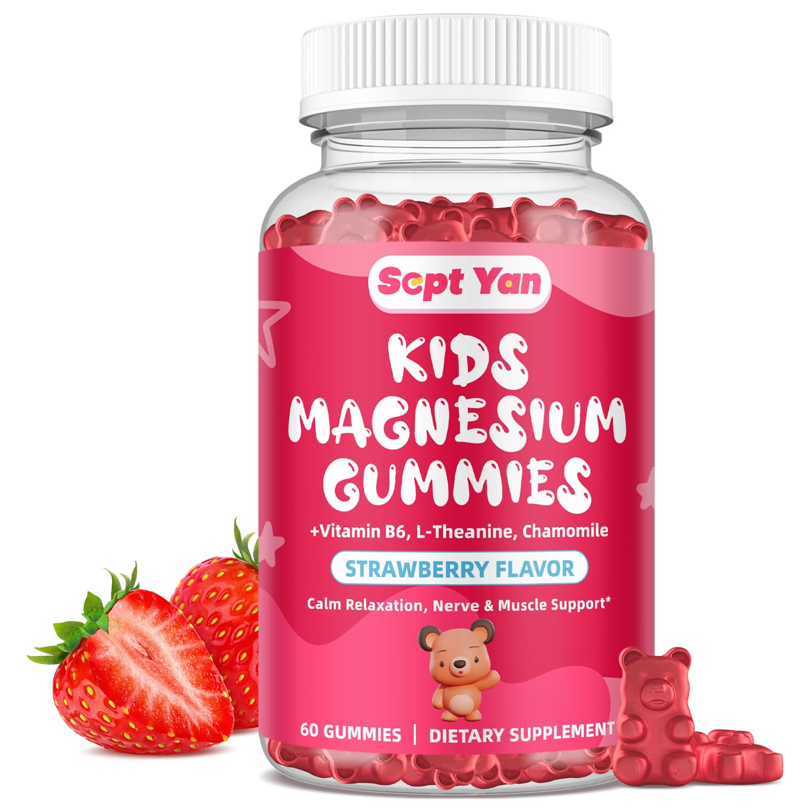 SEPT YAN Magnesium Gummies for Kids Gummy 60 Count
