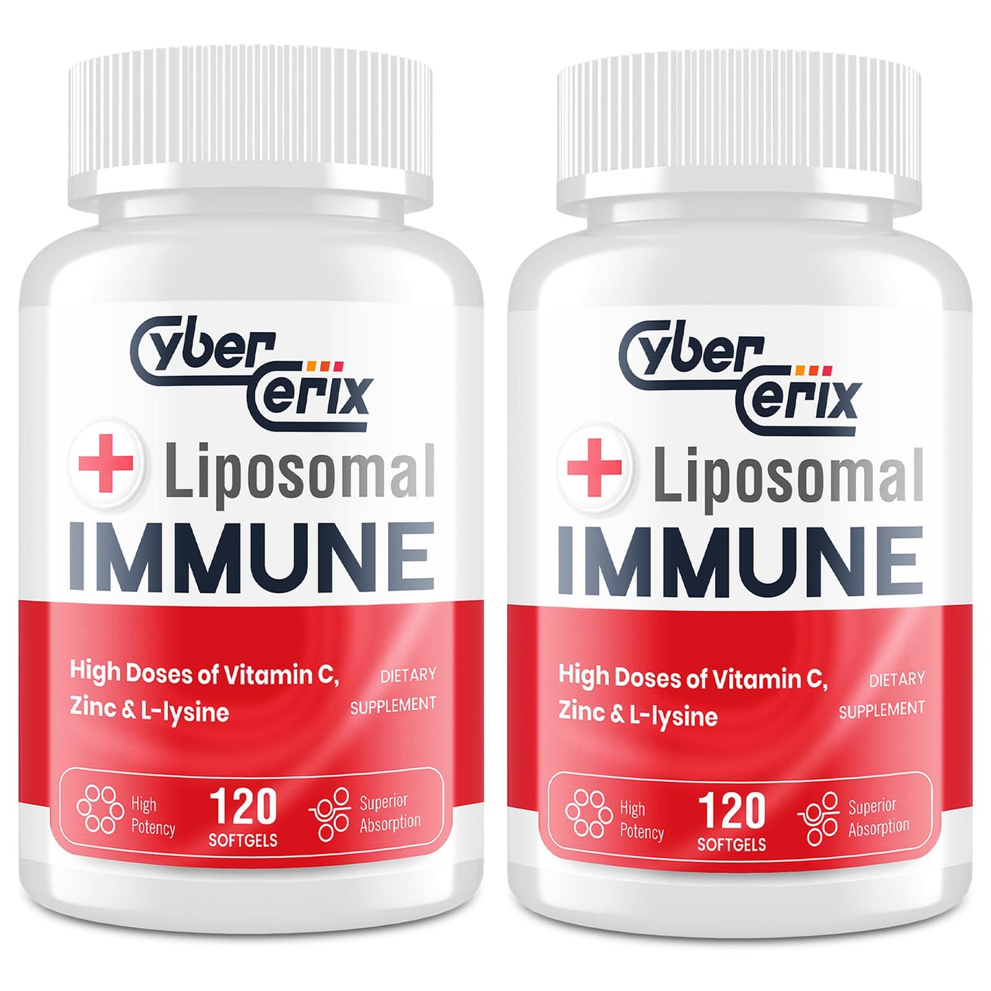 CyberCerix Liposomal Immune Support with L-Lysine 1,500mg Capsule, 240 Capsules