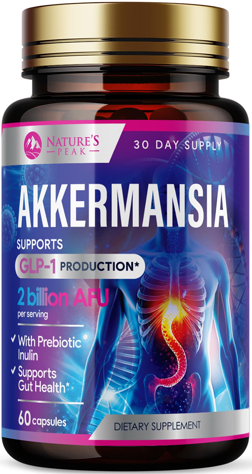 Nature's Peak Akkermansia Probiotic Capsule 60 Count