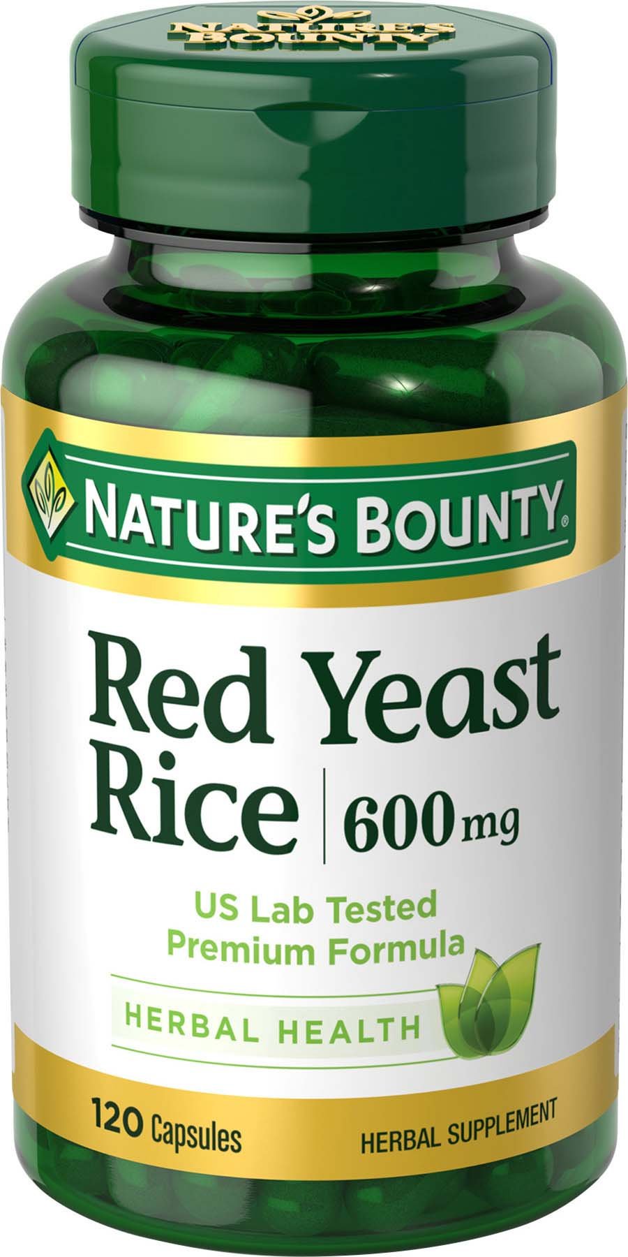Nature's Bounty Red Yeast Rice Herbal Health Supplement Capsule, 120 Count