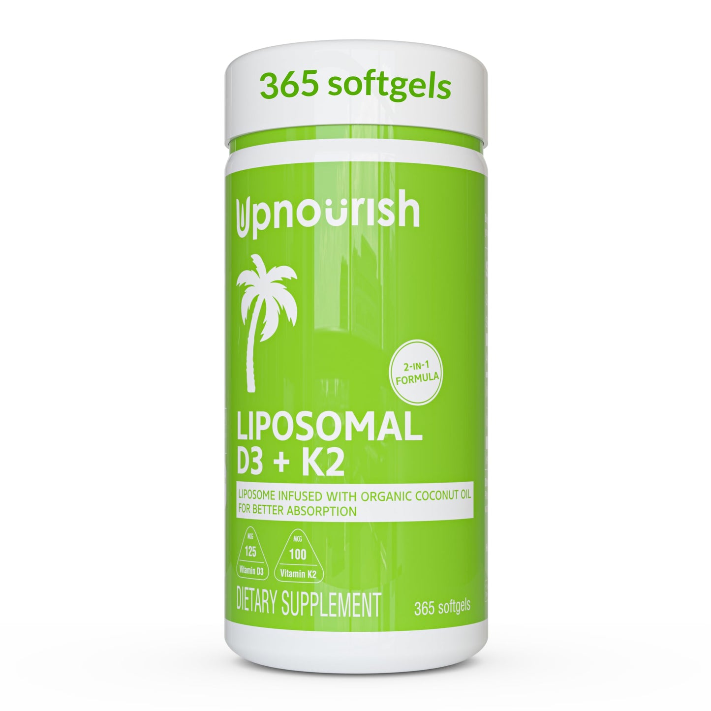 UpNourish Liposomal D3 K2 MK-7 Softgel, 365 Count