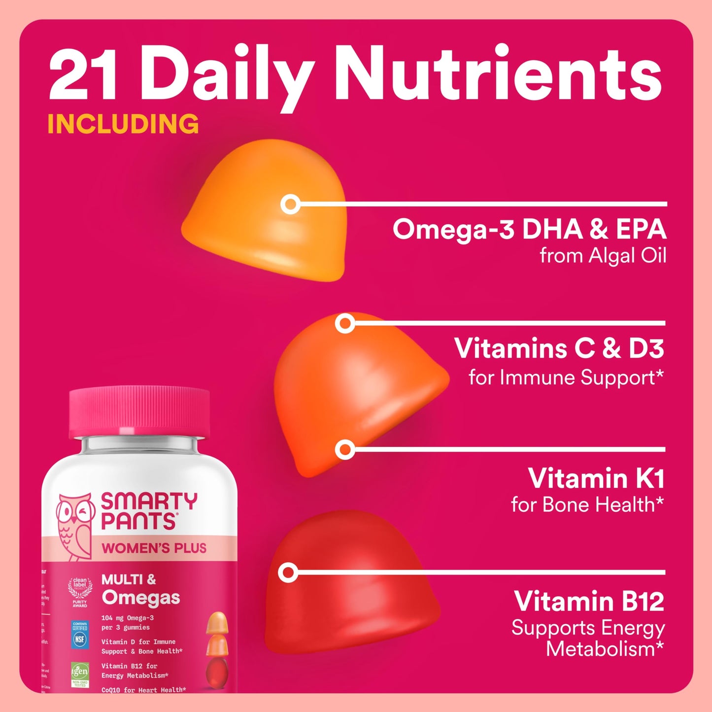SmartyPants Mother & Son Daily Nutrition Bundle: Women’s + Teen Guy Multivitamin Gummies, 150 Gummies