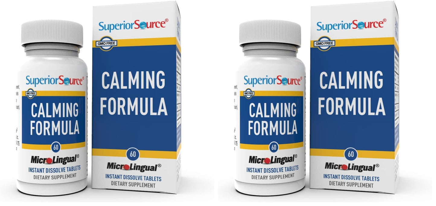Superior Source Calming Formula L-Theanine Melatonin Under The Tongue Quick-Dissolve MicroLingual Tablets, 120 Tablets