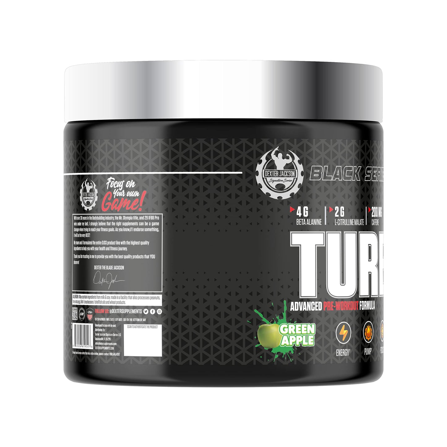 DEXTER JACKSON Black Series Turbo HP Pre Workout Powder 0.36 Ounce