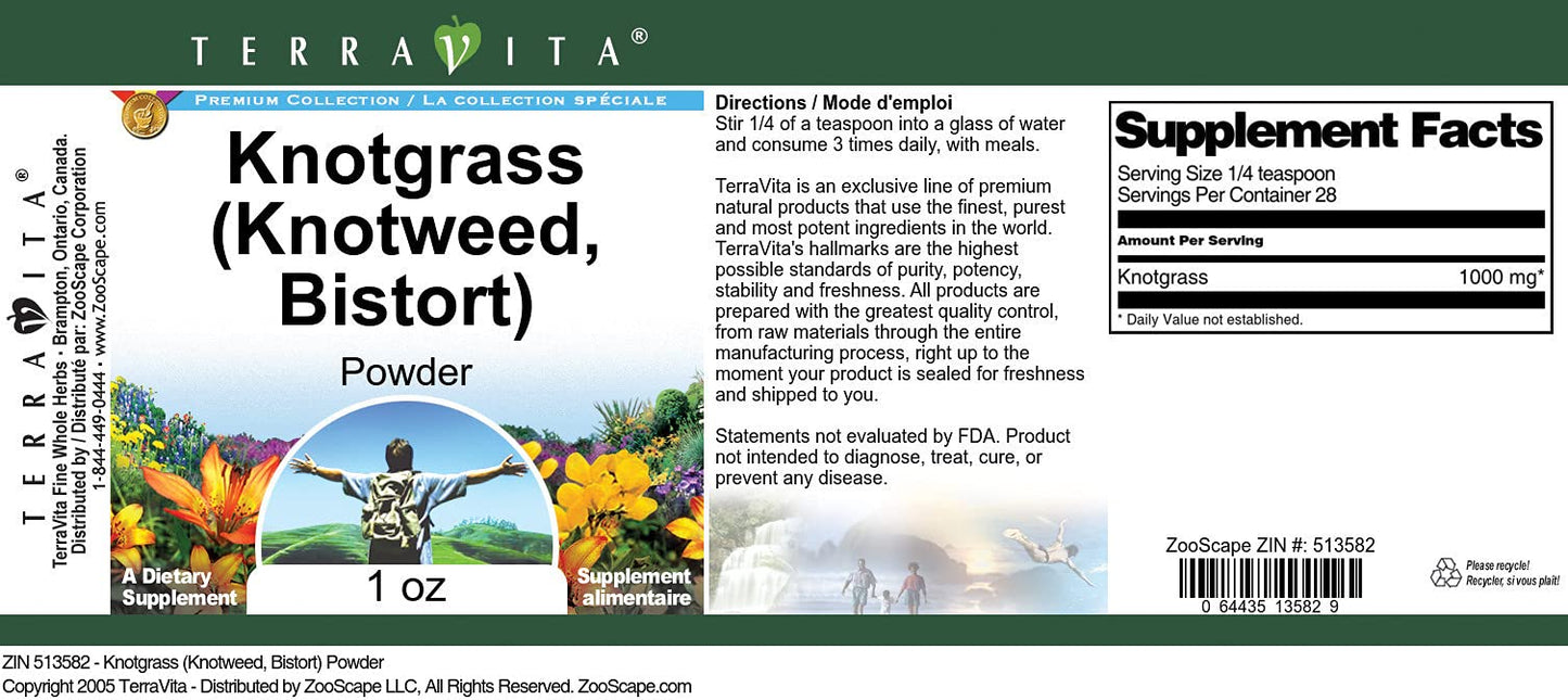 Terravita Knotgrass (Knotweed, Bistort) Powder, 1 oz
