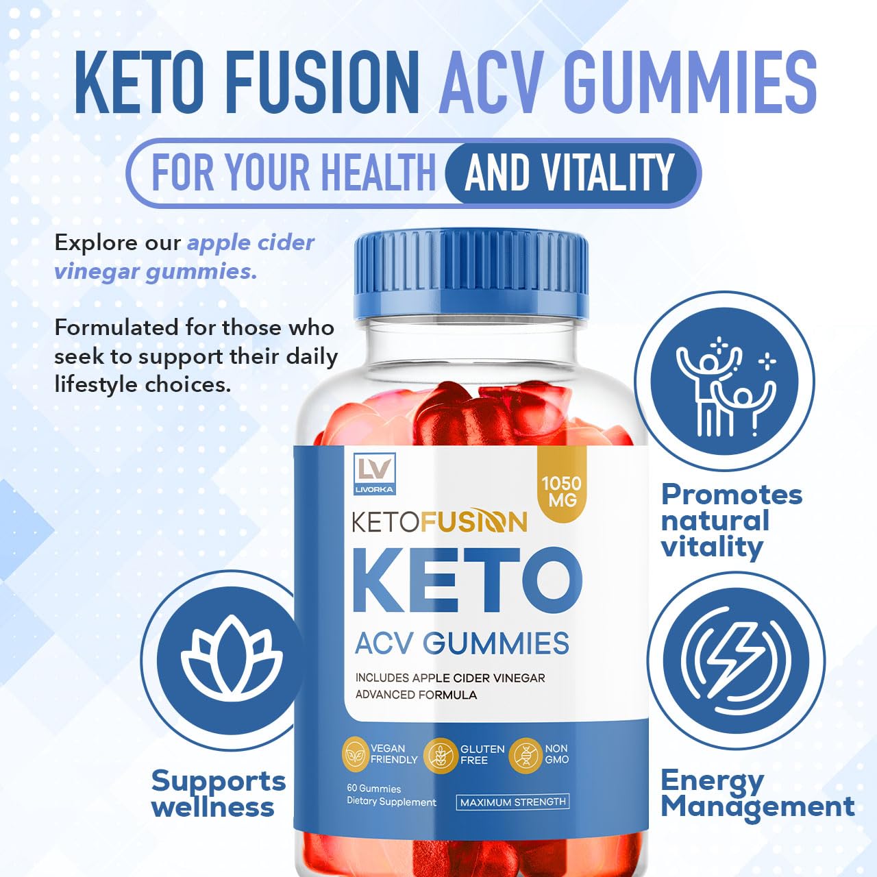 LIVORKA Keto Fusion ACV Gummies, 300 Gummies