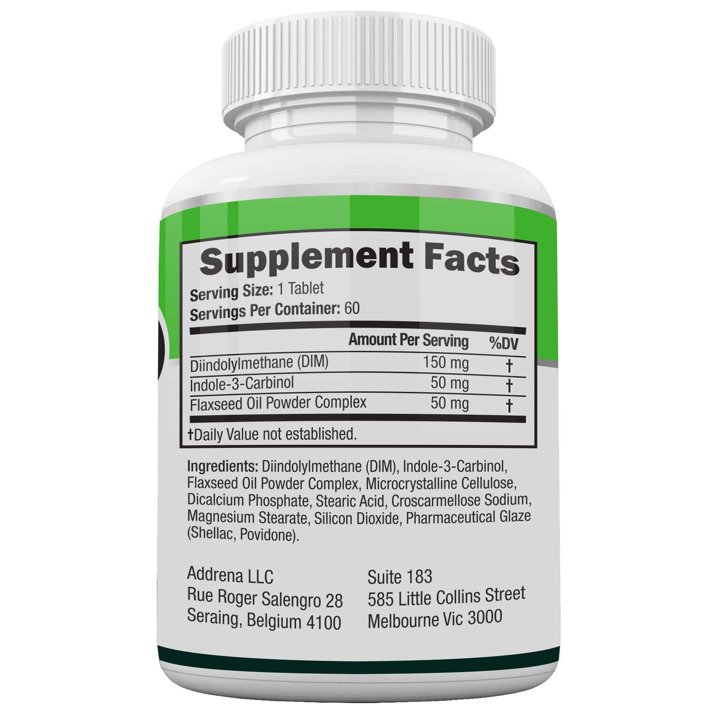 Estrohalt DIM (Diindolylmethane) & Indole-3-Carbinol (I3C) Supplement – Hormonal Balance Support for Men & Women 60 Tablets