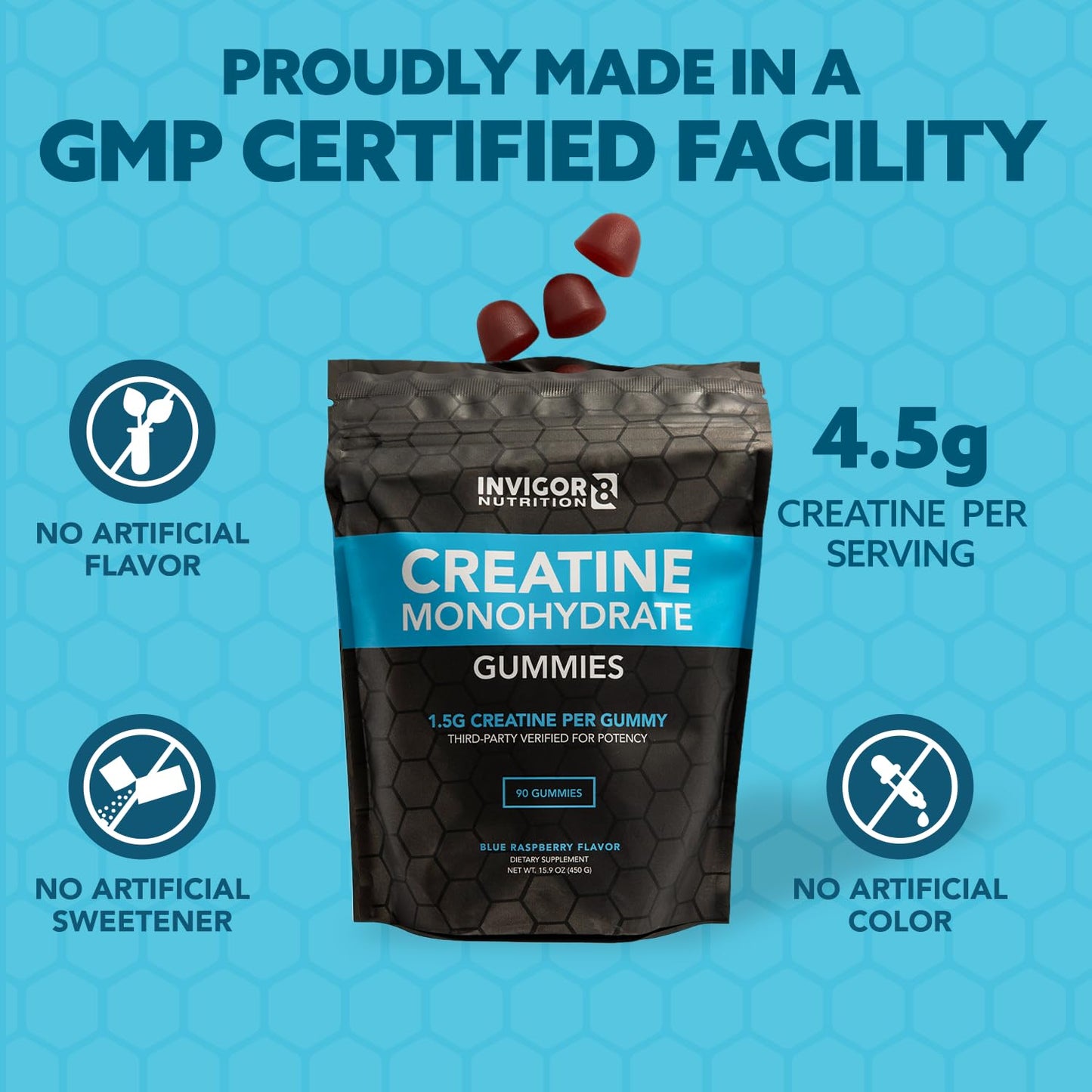 INVIGOR8 Creatine Monohydrate Gummies, 1 Count