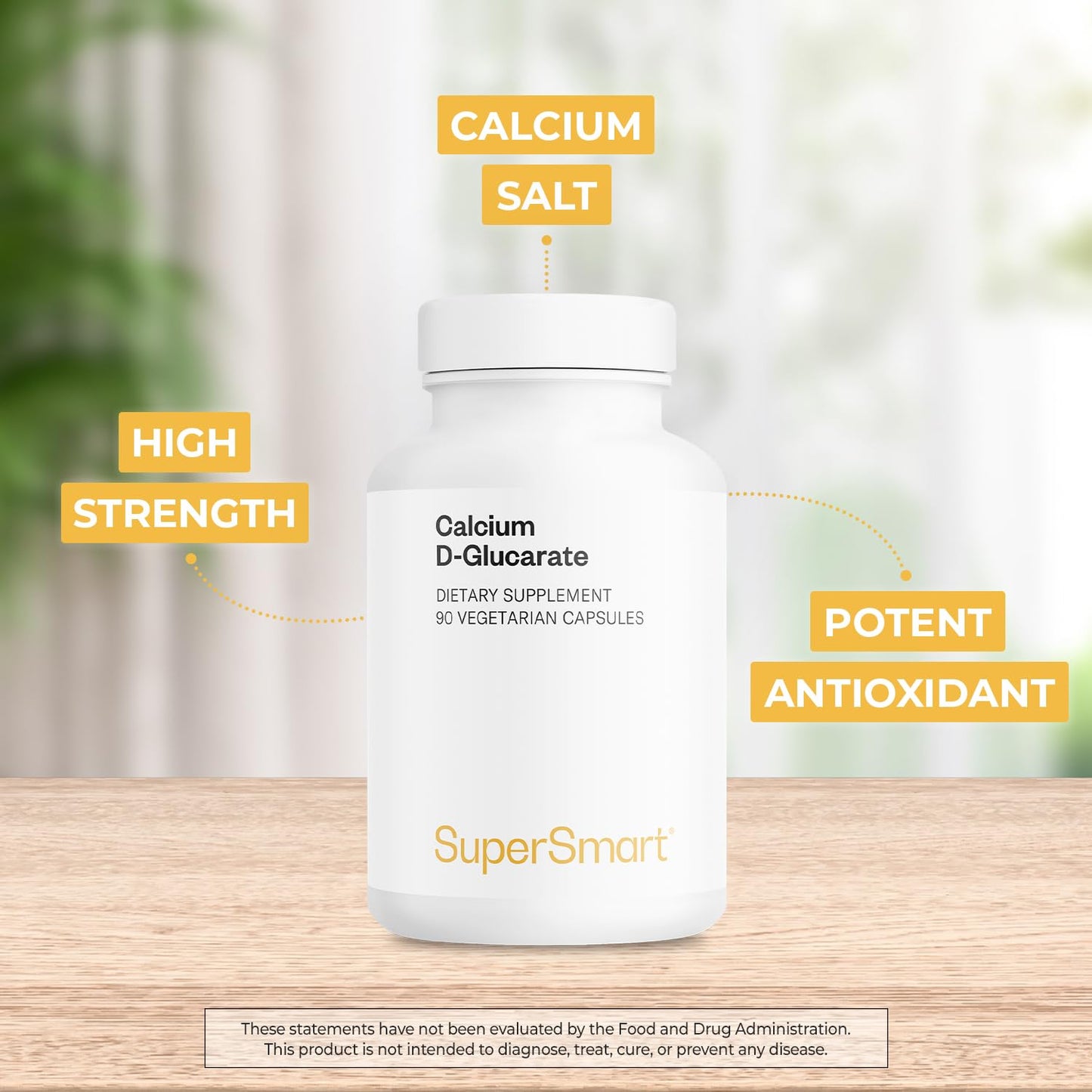Supersmart Calcium D-Glucarate 1500mg per Day (High Strength) Capsules, 90 Count