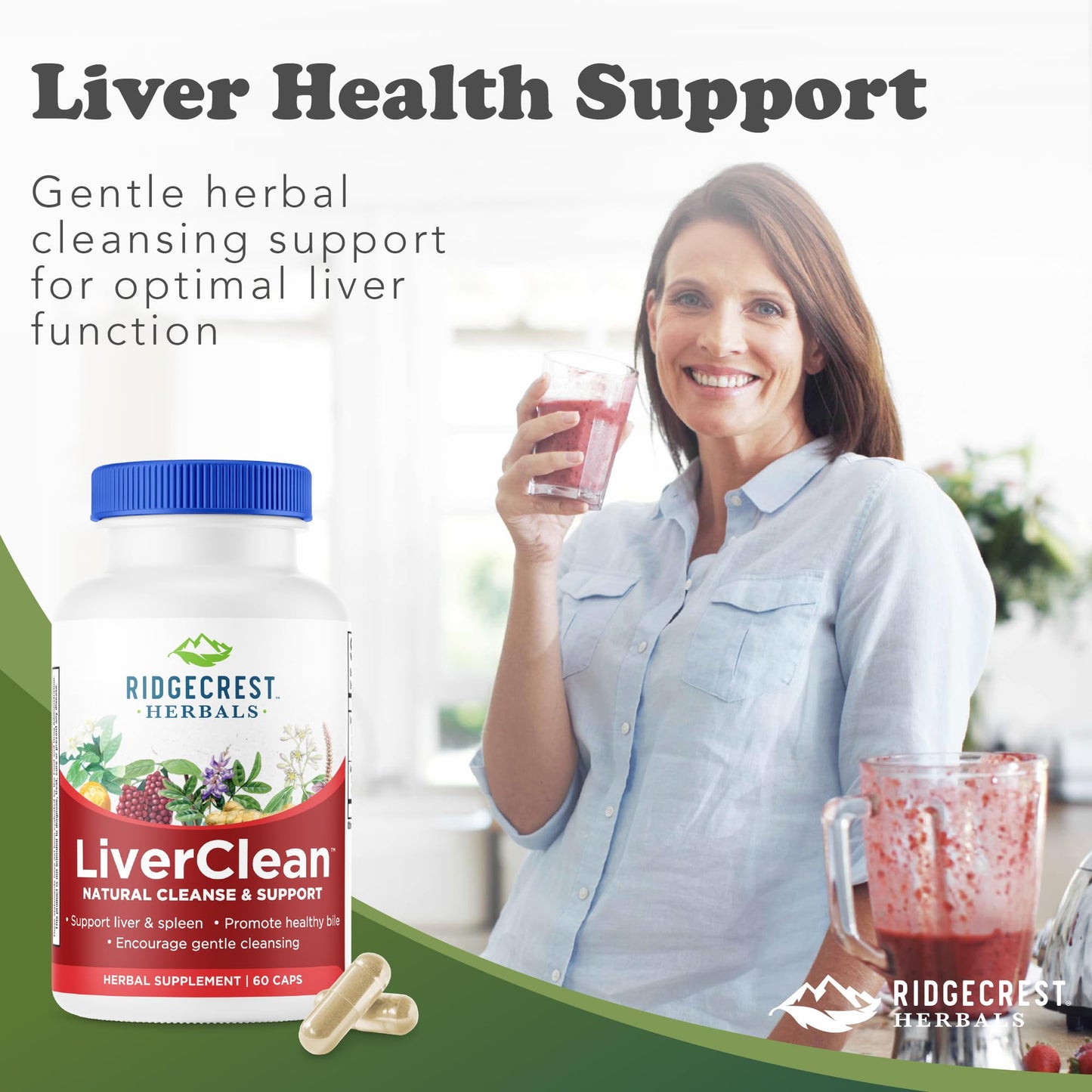 RidgeCrest Herbals LiverClean Herbal Liver Support Formula 60 Capsules