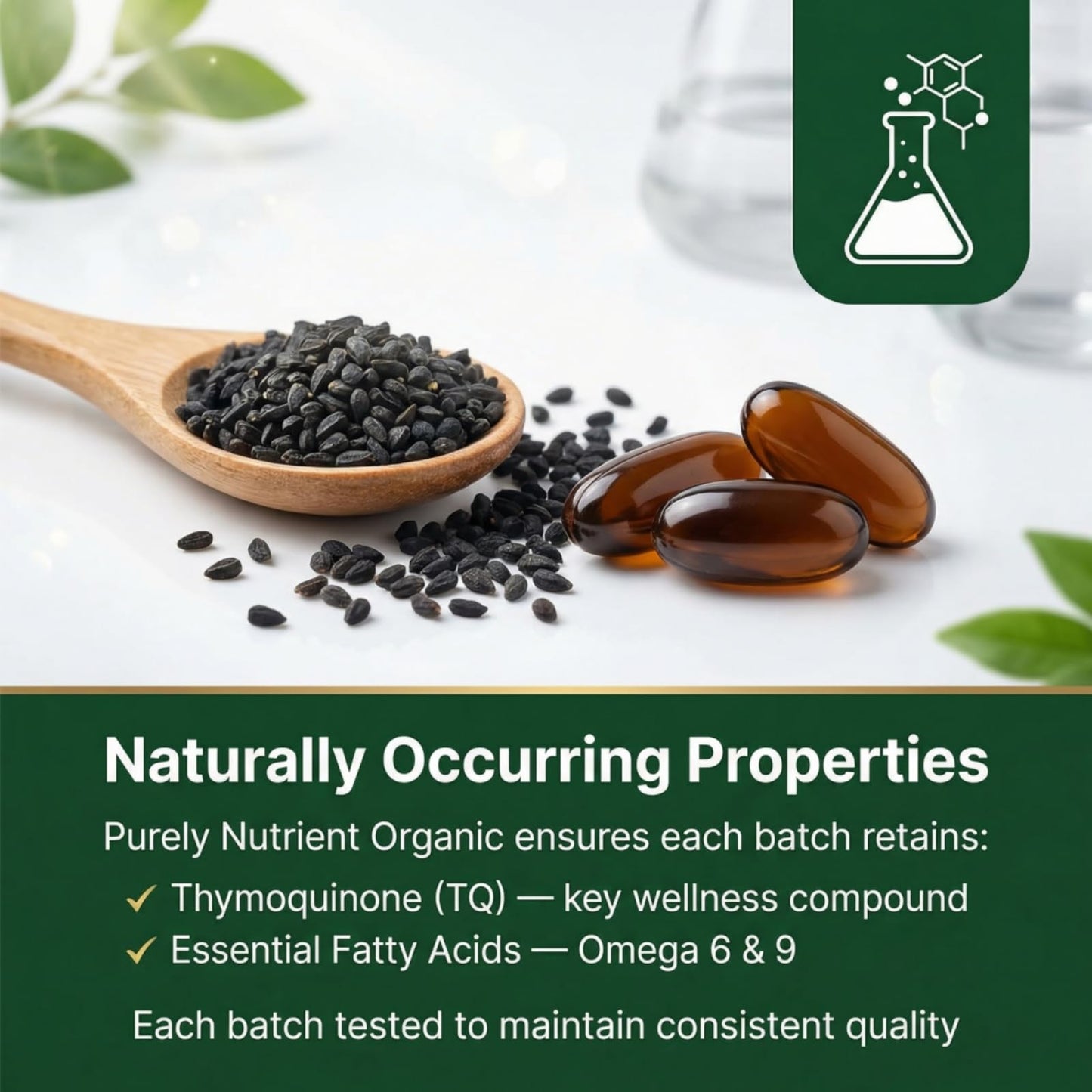 Purely Nutrient Organic Ethiopian Black Seed Oil Capsules, 60 Count
